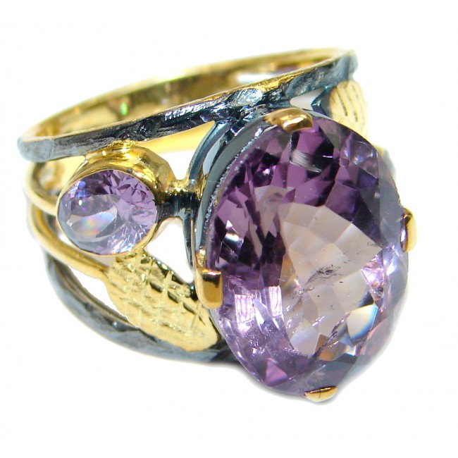 Sublime Amethyst Gold Rhodium plated over Sterling Silver ring size 7