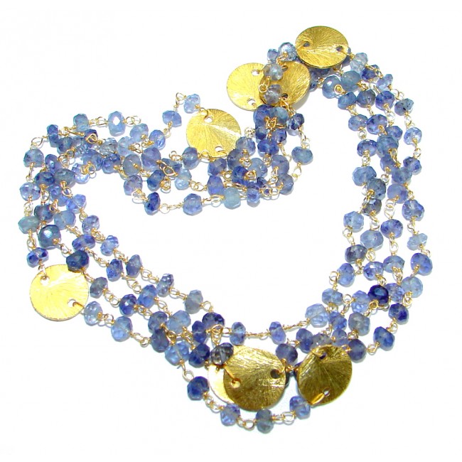 Amazing Lights Iolite Gold over Sterling Silver handmade necklace