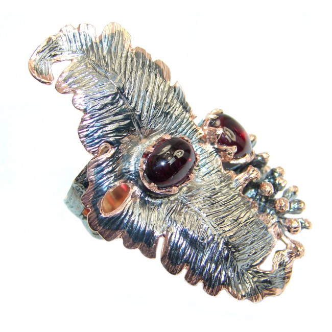 Large Tourmaline Rose Gold Rodium Plated over Sterling Silver Ring s. 6 1/2