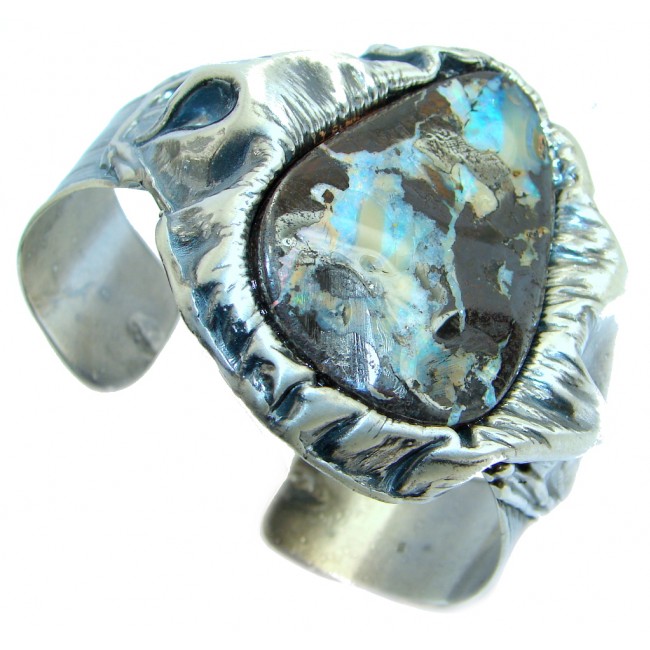 Massive Boulder Opal Sterling Silver handmade Bracelet / Cuff