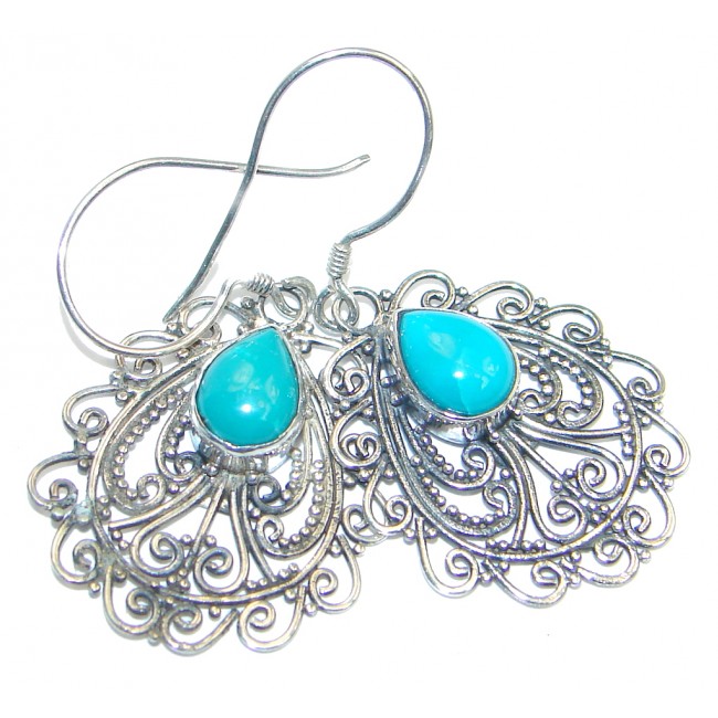 Sublime Slepping Beauty Turquoise Sterling Silver earrings