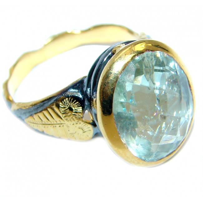 Sublime Green Amethyst Gold Rhodium plated over Sterling Silver ring s. 8