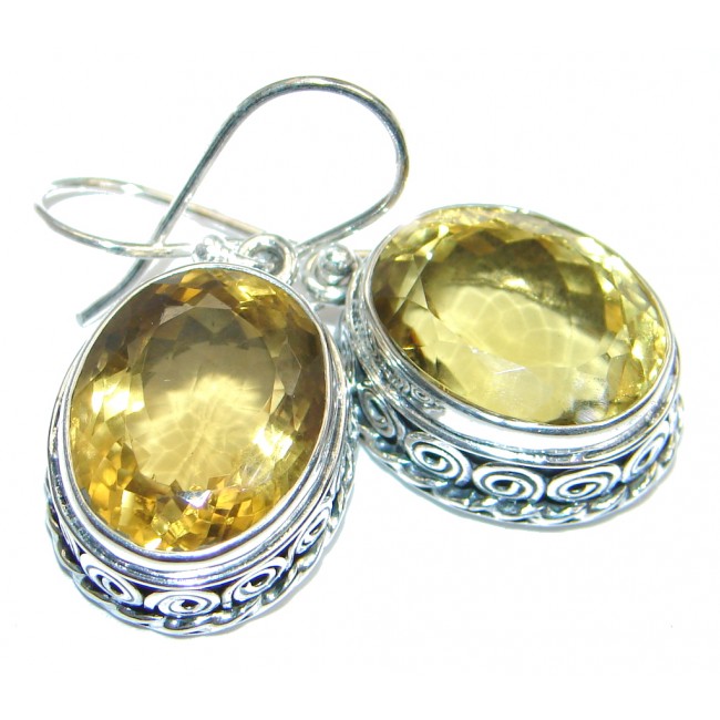 Perfect Golden Citrine Sterling Silver handmade earrings