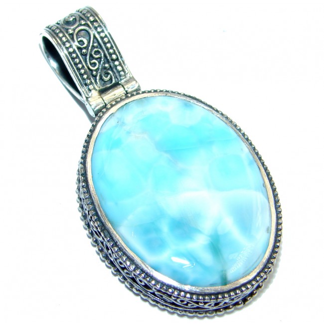 Genuine Blue Larimar Sterling Silver handmade Pendant