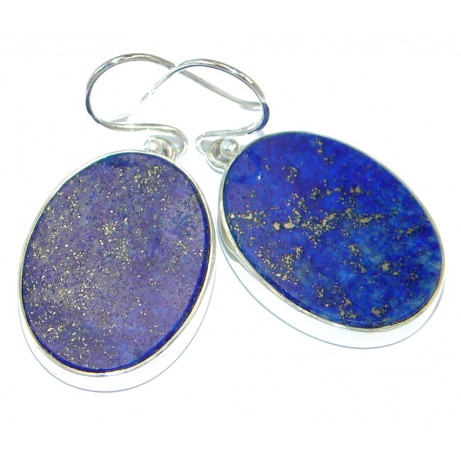 Handcrafted Genuine Lapis Lazuli Sterling Silver earrings