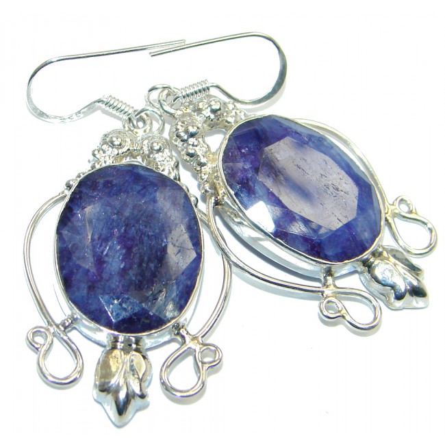 Simple Sapphire Sterling Silver handmade earrings