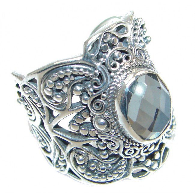 Silver Quartz Sterling Silver handmade Ring size 7