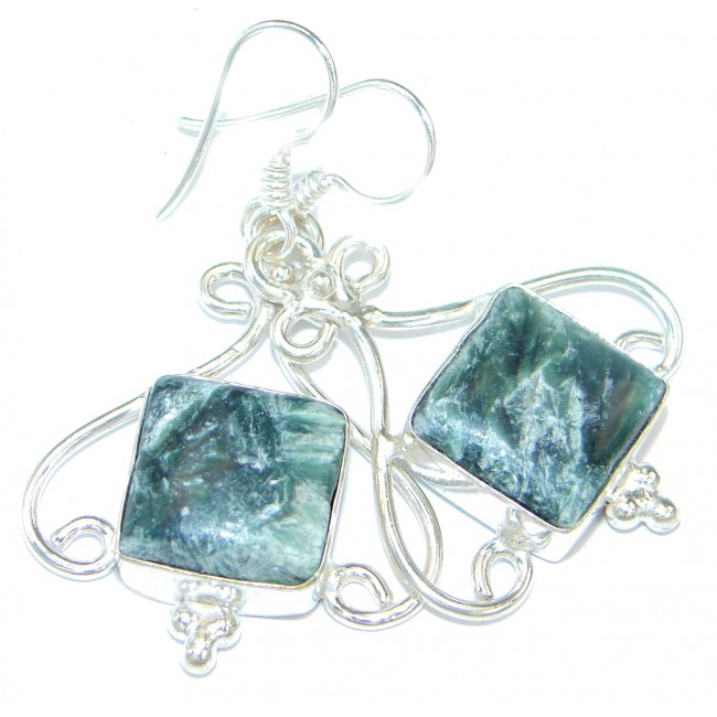 Seraphinite Sterling Silver handmade earrings