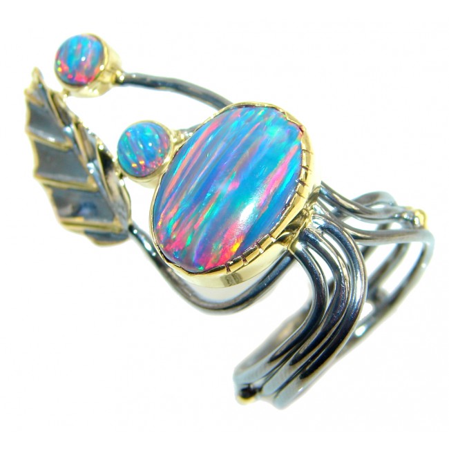 Floral Design Lab. Japanese Fire Opal Gold plated over Sterling Silver ring s. 9
