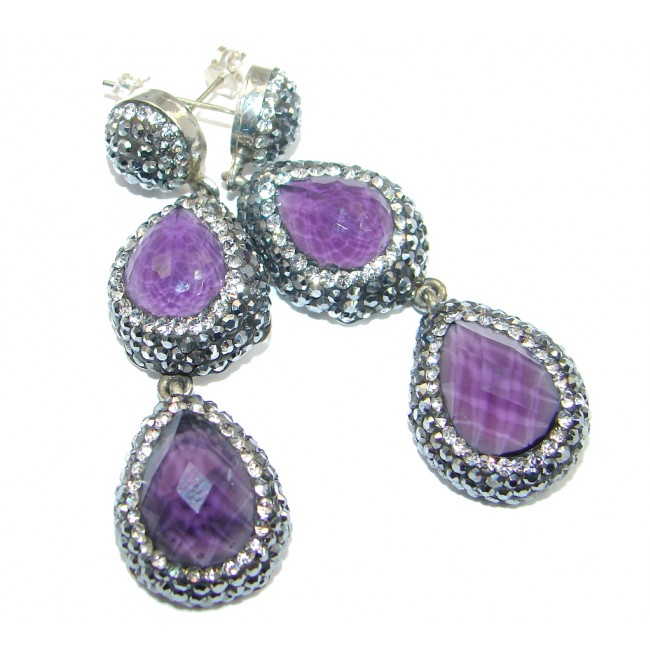 Marquise Amethyst Spinel Sterling Silver stud earrings