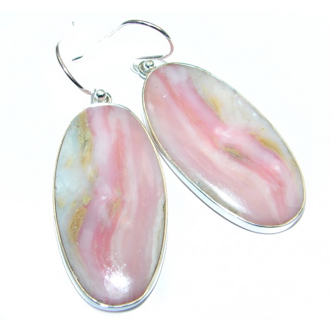Genuine Argentinian Pink Opal Sterling Silver handmade earrings