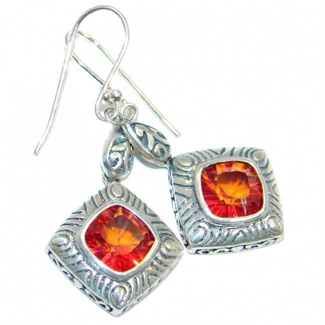 Tropical Orange Magic Topaz Sterling Silver earrings
