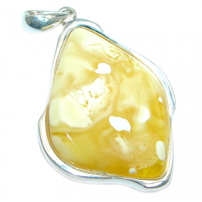Great Design natural Butterscotch Baltic Amber Sterling Silver handmade Pendant