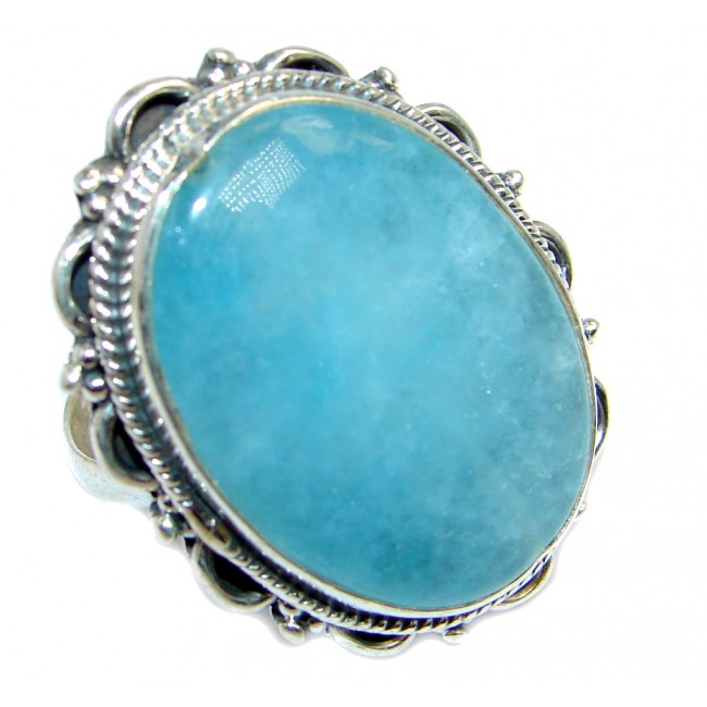 Passiom Fruit Natural 23ct. Aquamarine Sterling Silver Ring size 9