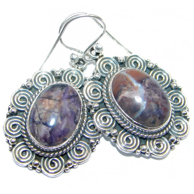 Chunky Amethyst Sterling Silver handmade earrings