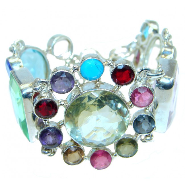 Secret Floral Beauty created Glass Sterling Silver handmade Bracelet