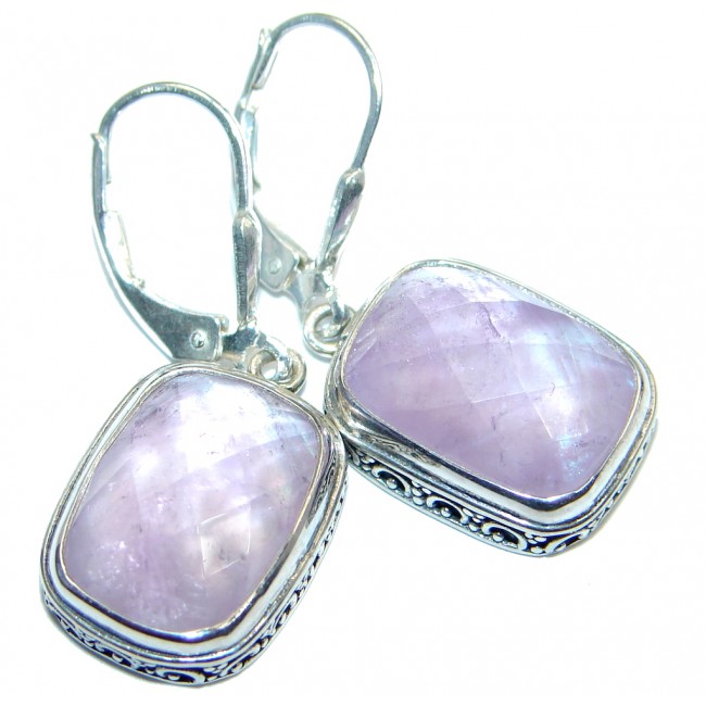 Faceted Pink Amethyst Sterling Silver earrings