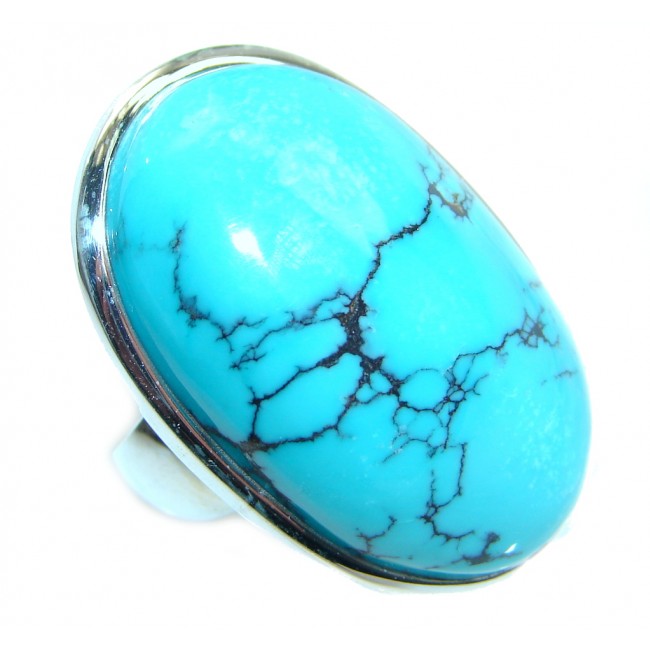 Authentic Turquoise Sterling Silver handmade ring size 7