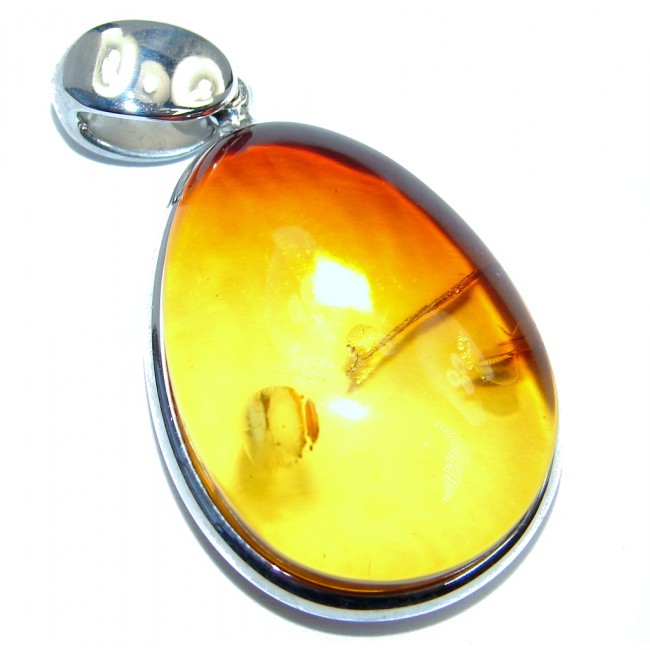 Natural Baltic Amber Sterling Silver handcrafted Pendant
