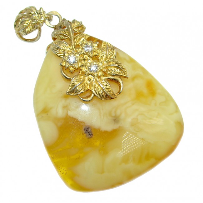 Natural Butterscotch Baltic Amber Sterling Silver handcrafted Pendant