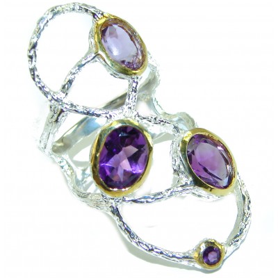 Spectacular Amethyst .925 Sterling Silver Handcrafted Ring size 5 1/2