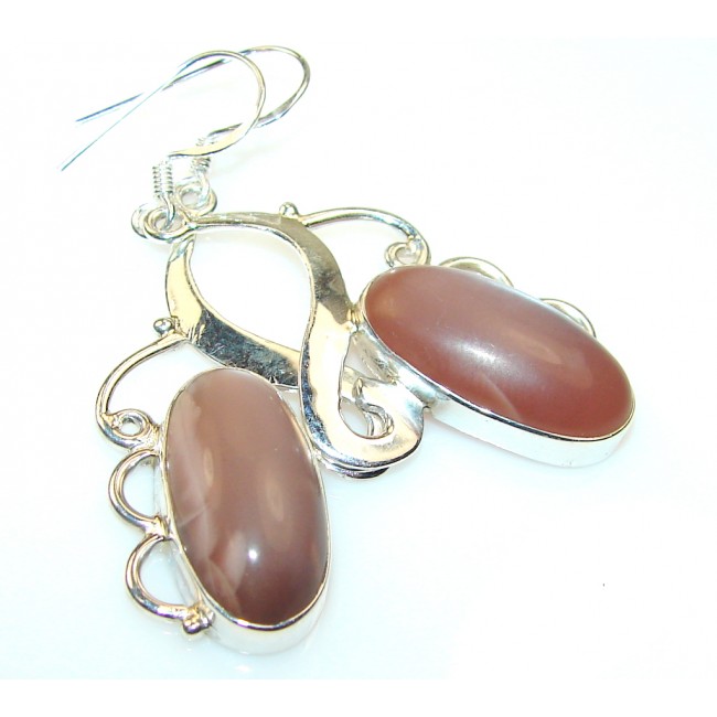 Very Unique Brown Cats Eye Sterling Silver earrings