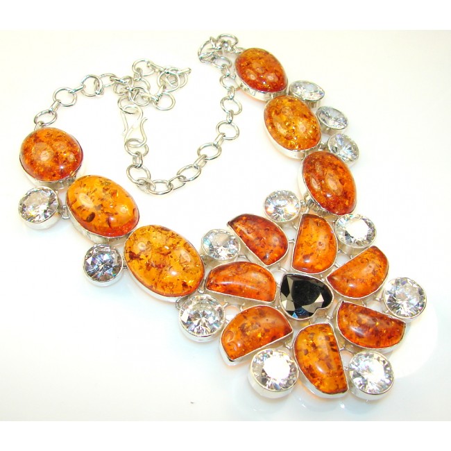 Empress Stabilized Polish Amber Sterling Silver necklace