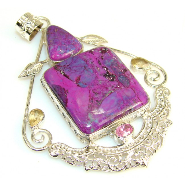 Magic Orient Purple Turquoise Sterling Silver Pendant