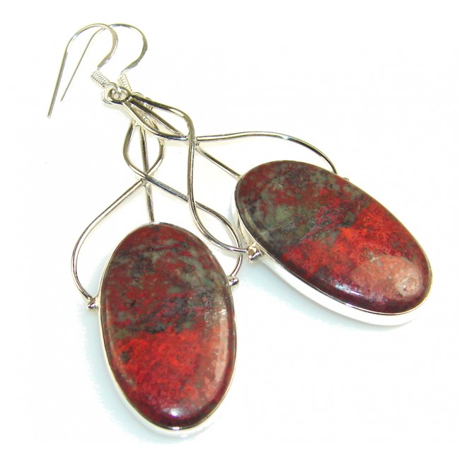 Beauty Red Sonora Jasper Sterling Silver earrings