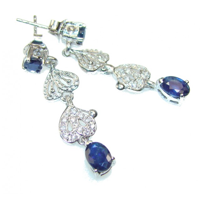 Luxury Blue Sapphire Sterling Silver earrings