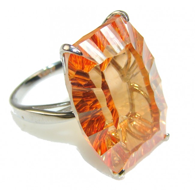 Gorgeous Golden Topaz Sterling Silver Ring s. 8 1/2