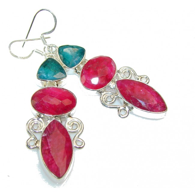My Sweet Pink Ruby Sterling Silver earrings