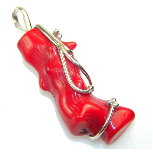Unusal Style Of Fossilized Coral Sterling Silver pendant