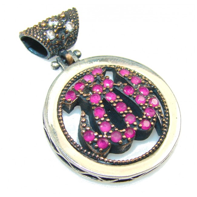 Design Pink Ruby Sterling Silver Pendant