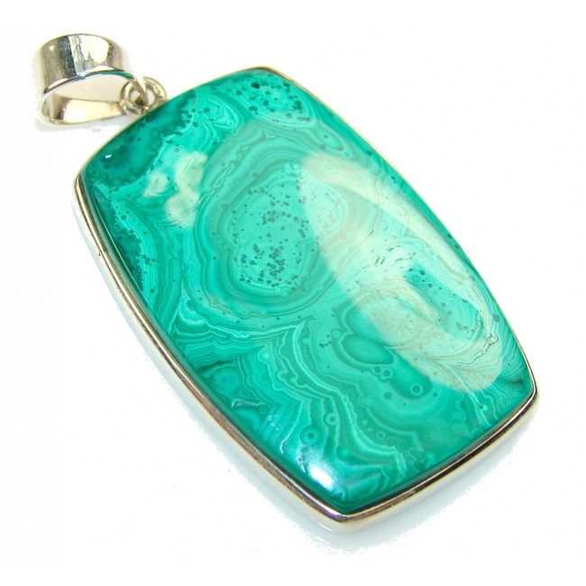 Awesome Color Of Green Malachite Sterling Silver Pendant
