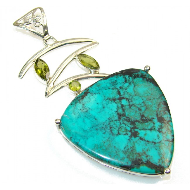 Grown Jewel!! Turquoise Sterling Silver Pendant