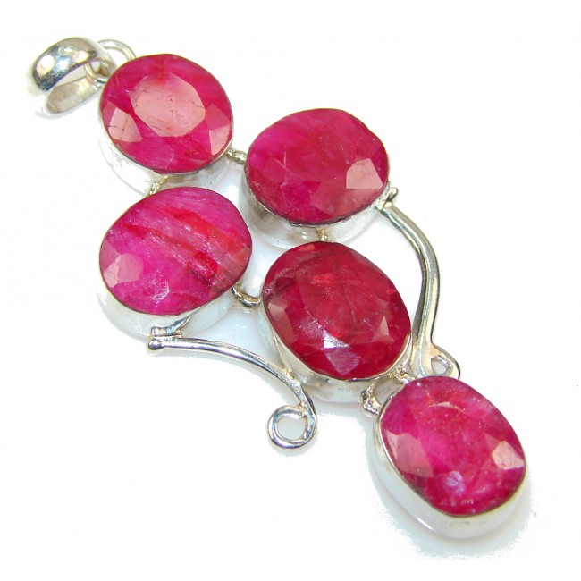 Secret Pink Ruby Sterling Silver Pendant