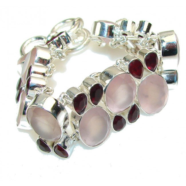 Secret Pink!! Rose Quartz Sterling Silver Bracelet