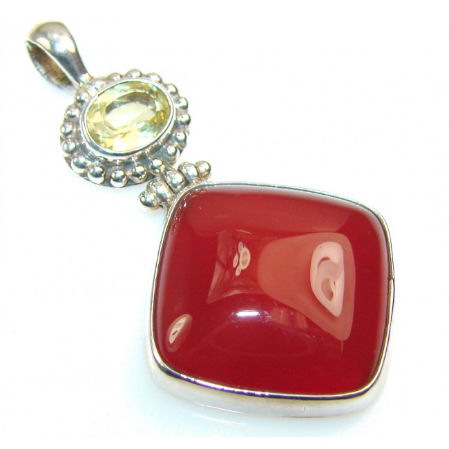 Perfect Brown Agate Sterling Silver Pendant
