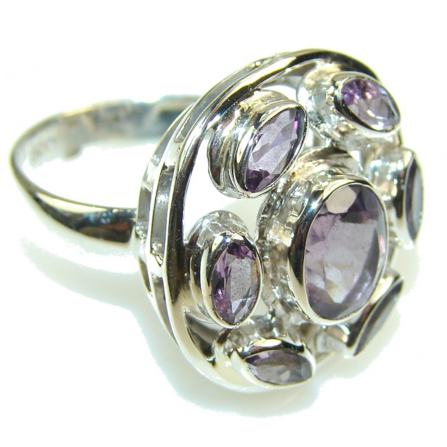 Lilac Kiss! Purple Amethyst Sterling Silver ring s. 7