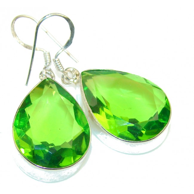 Fresh Green Quartz Sterling Silver earrings