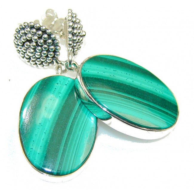 Fabulous Green Malachite Sterling Silver earrings