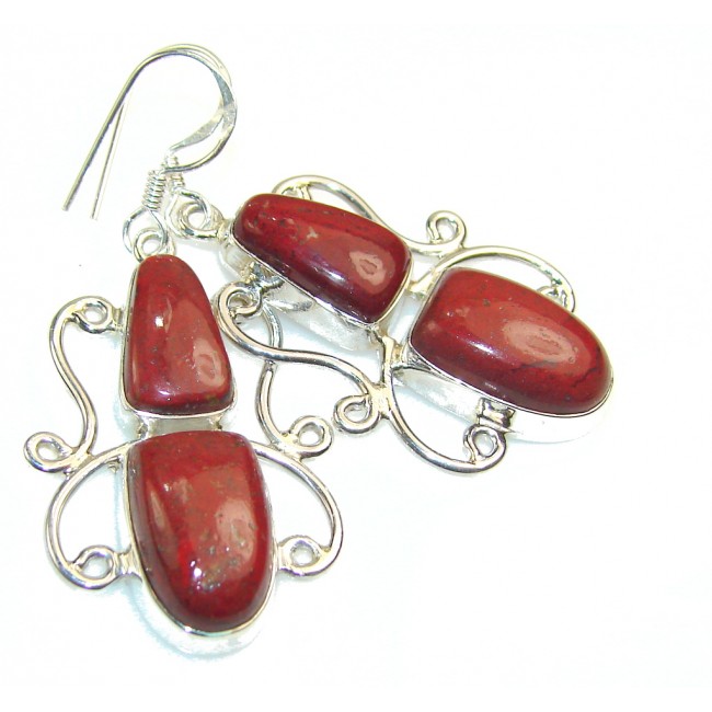 Excellent Red Jasper Sterling Silver earrings