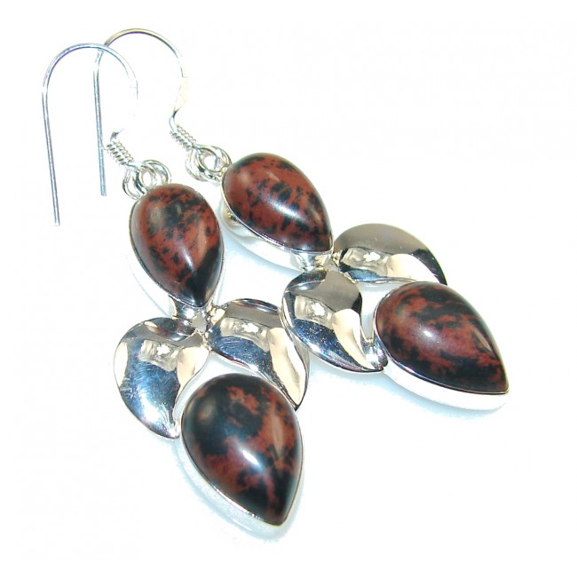Excellent Red Obsidian Sterling Silver earrings