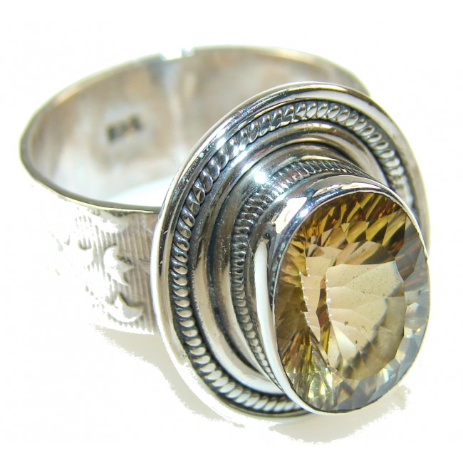 Amazing Color Changing Citrine Quartz Sterling Silver Ring s. 9 1/4
