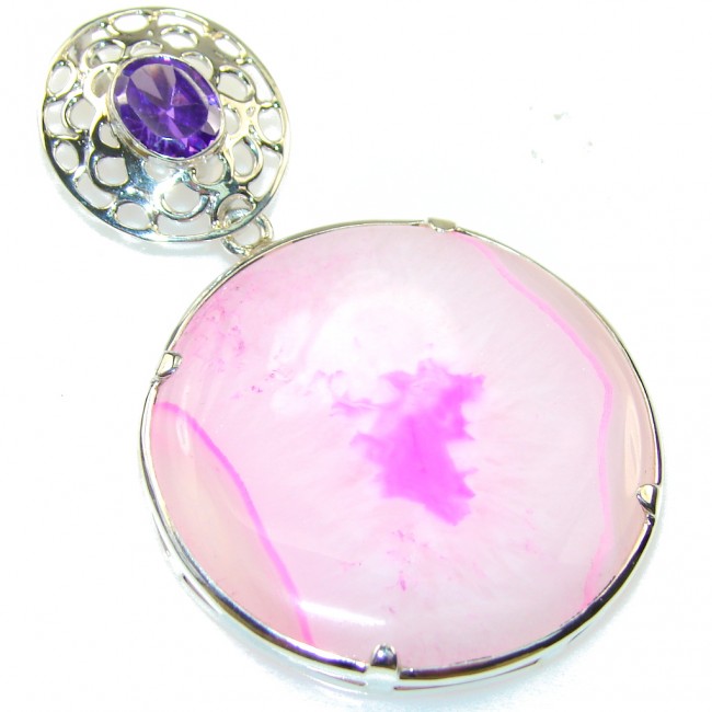 My Sweet!! Pink Agate Sterling Silver Pendant