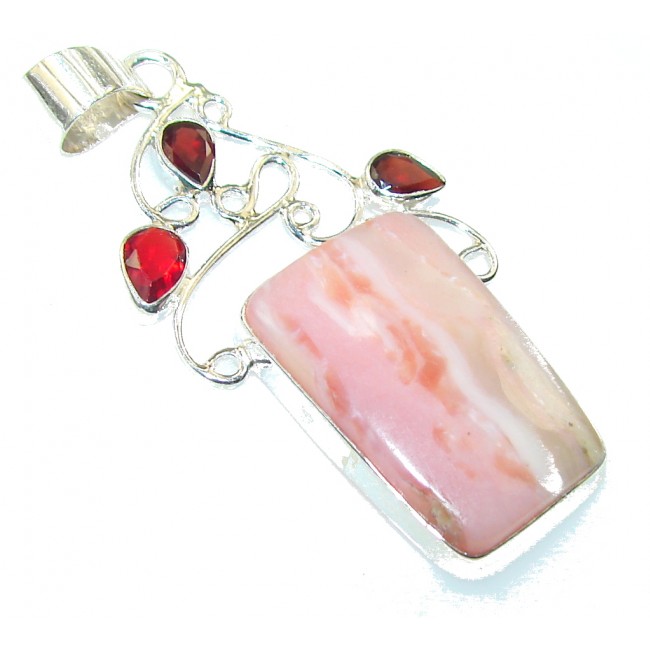 Awesome Pink Opal Sterling Silver Pendant