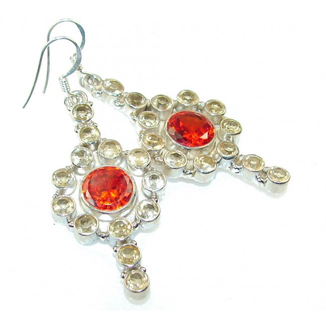 Lovely Red Quartz Sterling Silver earrings