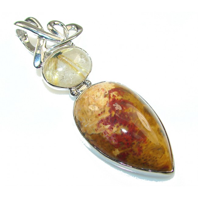 New Amazing Design AAA Bloodstone Sterling Silver Pendant