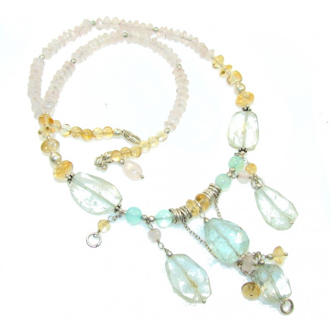 Delicate Design!! Light Aquamarine Sterling Silver necklace